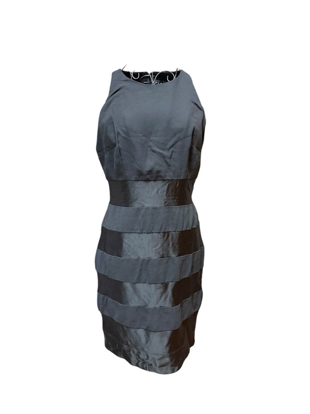 Laundry By Shelli Segal Black Striped Sheath Midi Dress